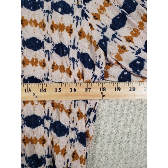 Studio B By Bobeau Top Womens XL Multicolour 100% Rayon Balloon Sleeve Blouse - Picture 7 of 10